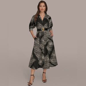 Donna Karan Women's Floral Midi Shirt Dress. Size 12. NWT